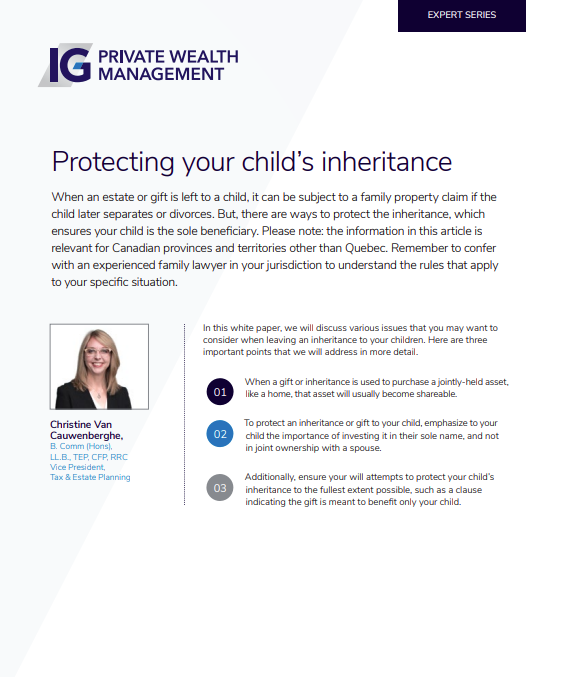 Whitepaper - Protecting your childs inheritance